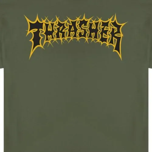 Thrasher Spikey Military Green T-Shirt