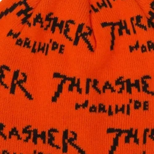 Thrasher Worldwide Skully Orange Beanie