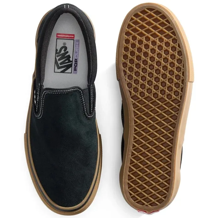 Vans Skate Slip On Black Gum White Shoes