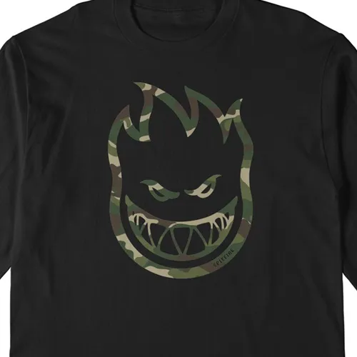 Spitfire Bighead Fill Black Camo Youth Long Sleeve Shirt