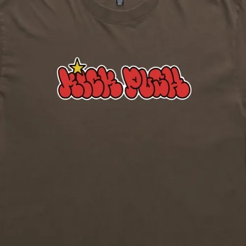 Kick Push Throwie Faded Brown T-Shirt