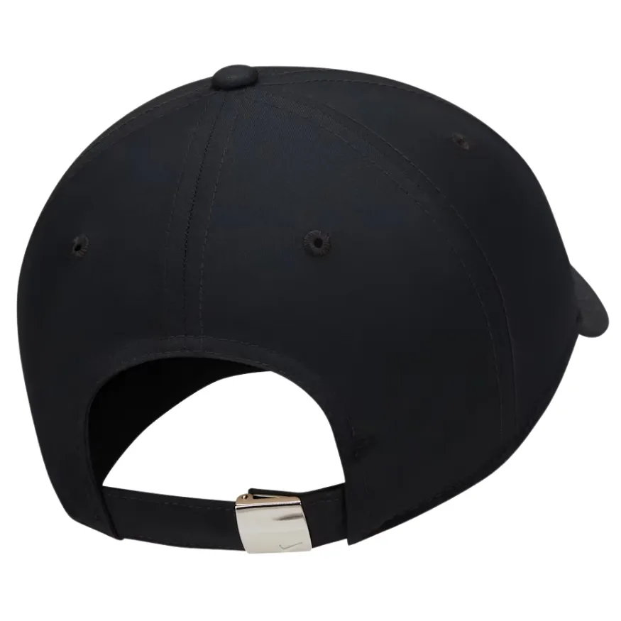 Nike Dri-FIT Club Metal Swoosh Black Metallic Silver Hat