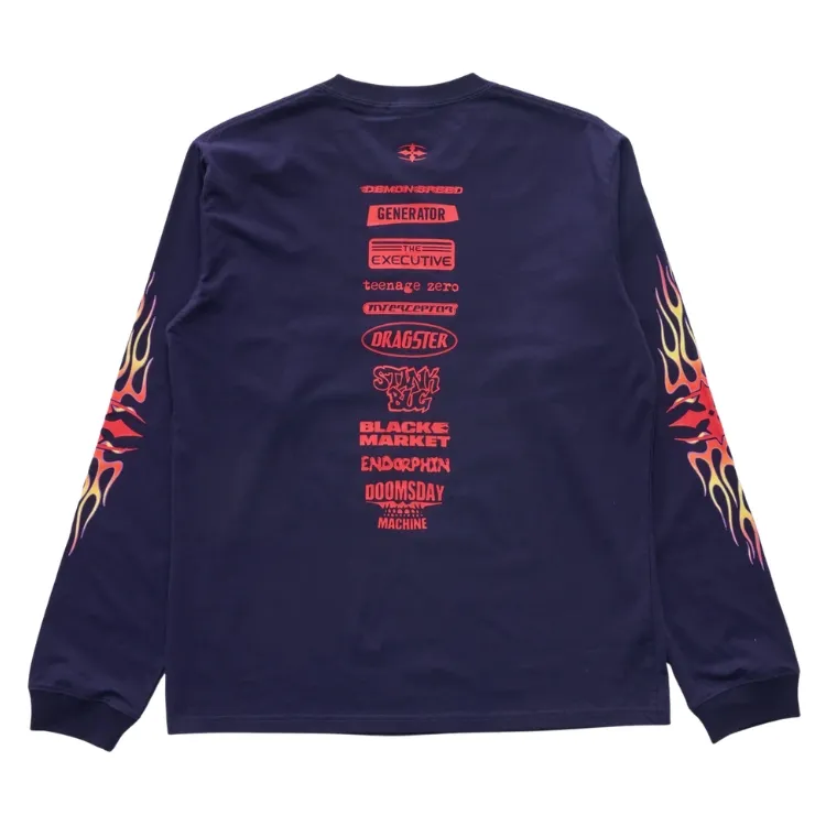 Ritual Vision Flame Navy Long Sleeve Shirt
