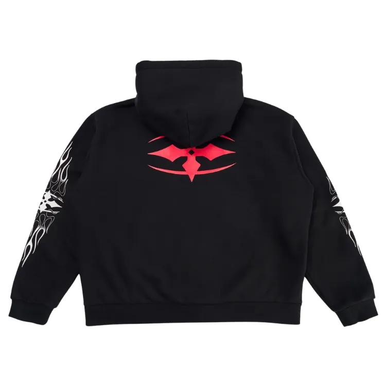 Ritual Vision Flame Zip Thru Black Hoodie