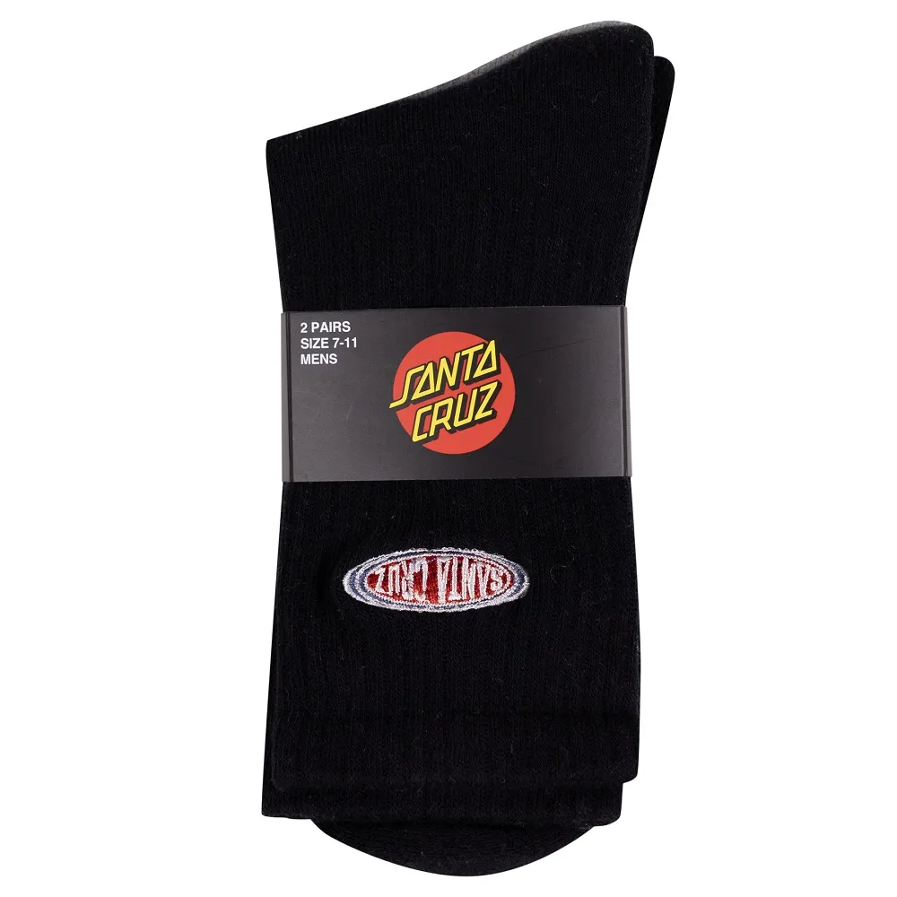 Santa Cruz Region Black Grey Marle 2 Pairs Socks