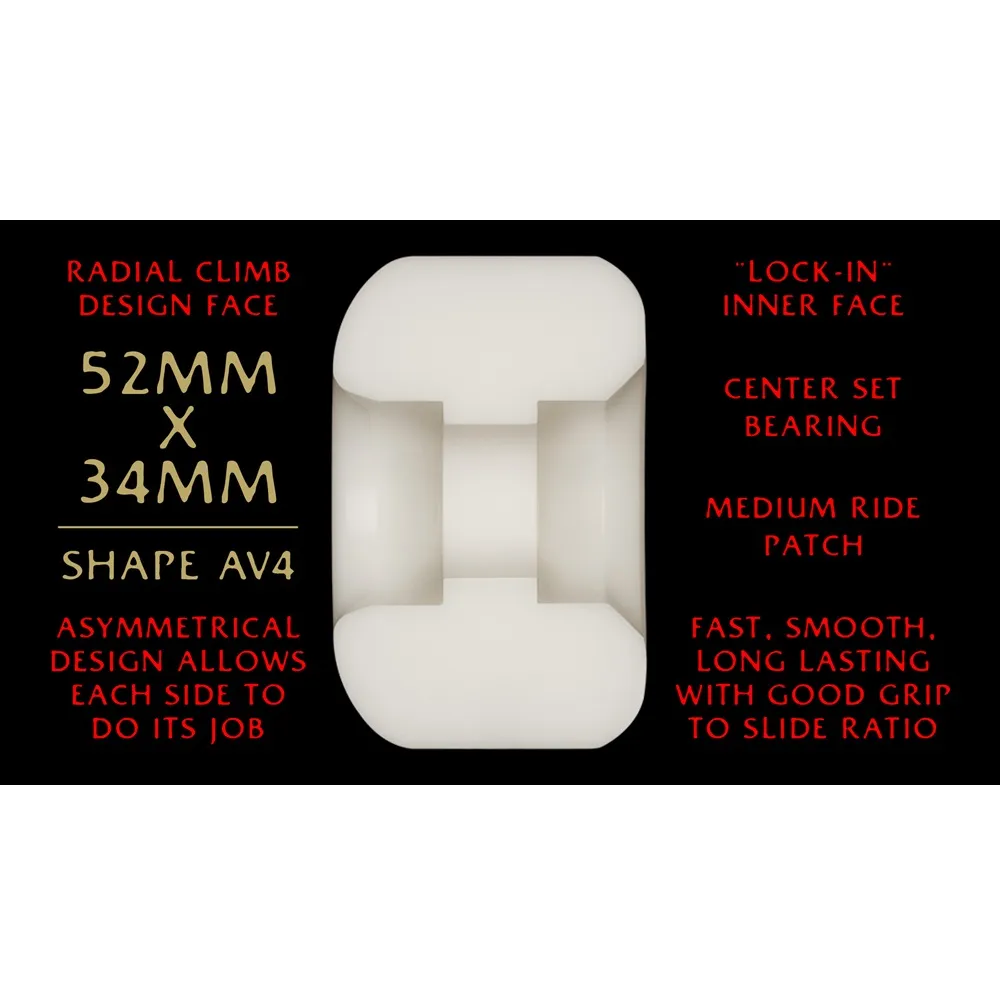 Powell Peralta Nano Rats Dragon Formula Asymmetrical AV4 93A 52mm x 34mm Skateboard Wheels