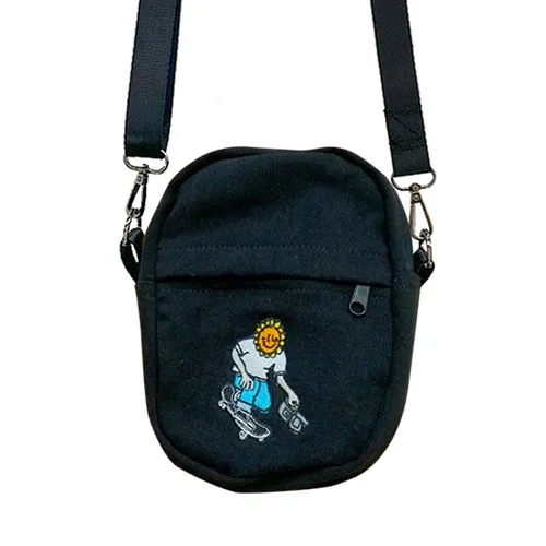 Televisi Star Sunny The Filmer Jet Black Denim Sling Shoulder Bag
