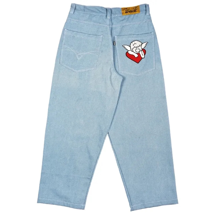 Televisi Star Pink Love Light Blue Denim Pants