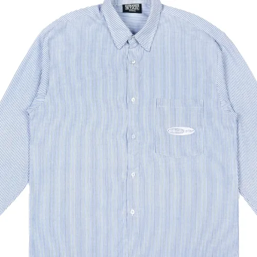 Televisi Star Toval Blue Button Up Long Sleeve Workshirt
