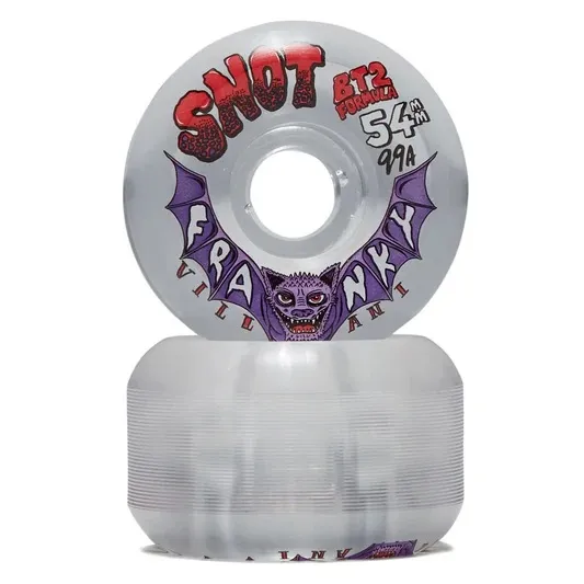 Snot Wheel Co Franky Bats Clear Conical 99A 54mm Skateboard Wheels