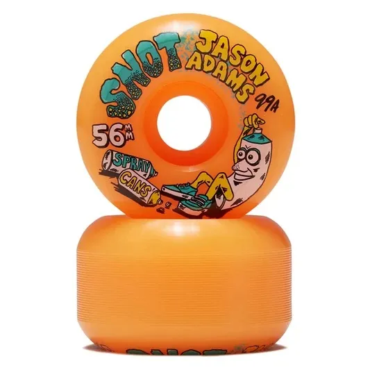 Snot Wheel Co Jason Adams Spray Cans Neon Orange Conical 99A 56mm Skateboard Wheels