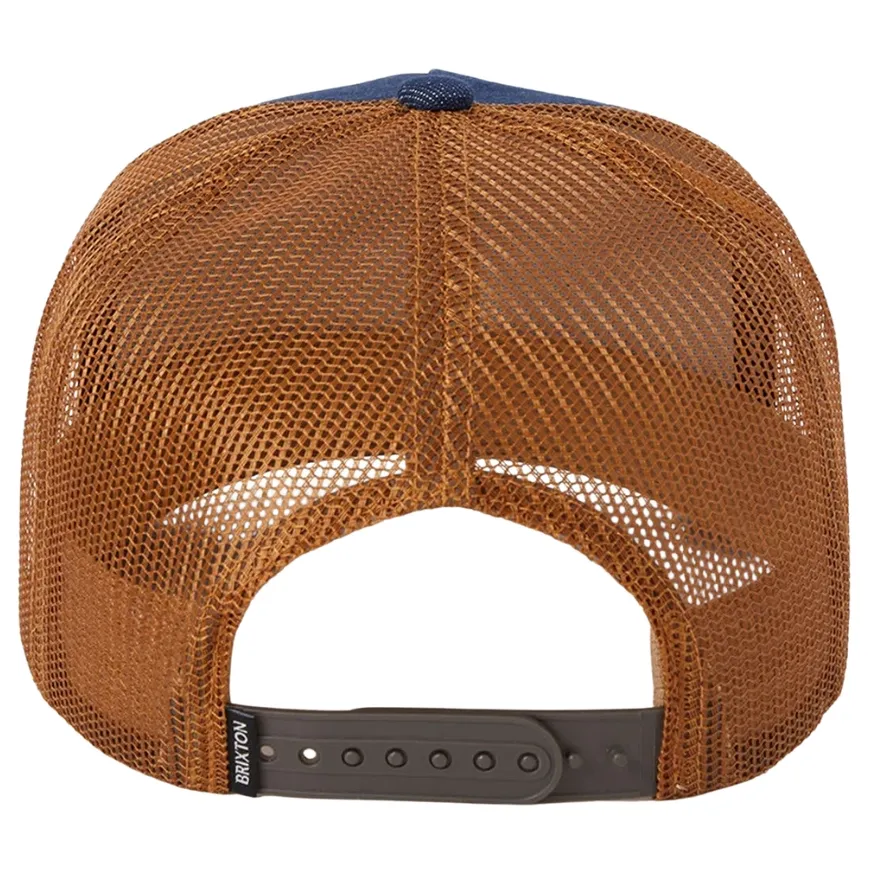 Brixton Reeves Washed Denim Caramel Trucker Hat