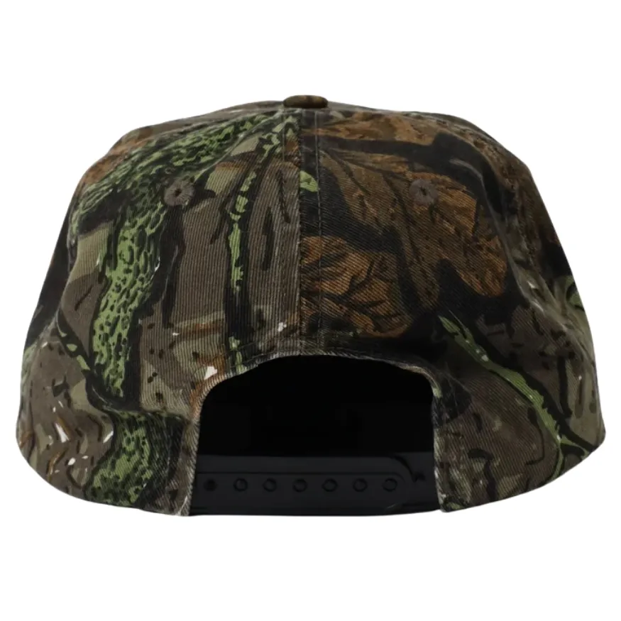 Thrasher Flame Distressed Camo Snapback Hat