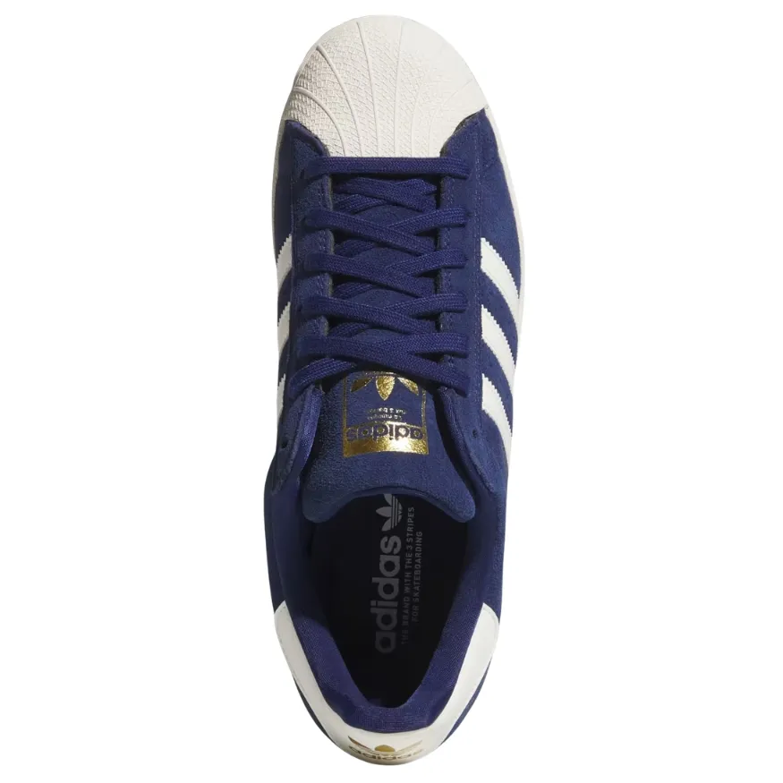 Adidas Superstar ADV Dark Blue Chalk White Gold Metallic Shoes