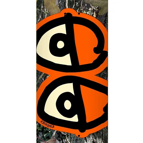 Krooked Team Eyes Camo Orange 8.25 Skateboard Deck