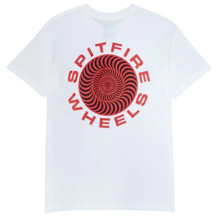 Spitfire Classic 87 Swirl Fill White Red T-Shirt