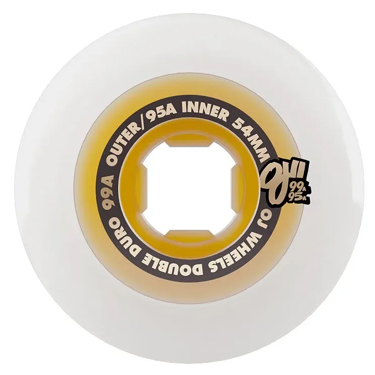 OJ Double Duro Hardline White Gum 99A/95A 54mm Skateboard Wheels