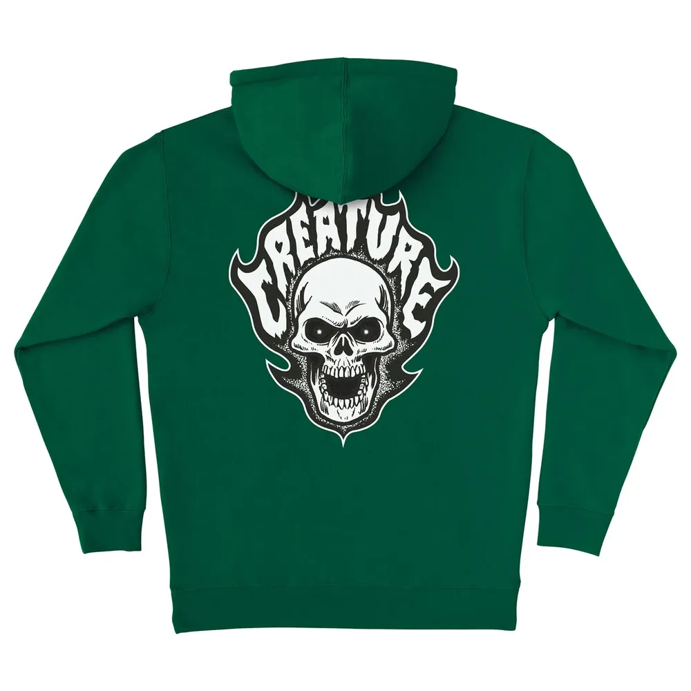 Creature Bonehead Flame Forest Green Hoodie