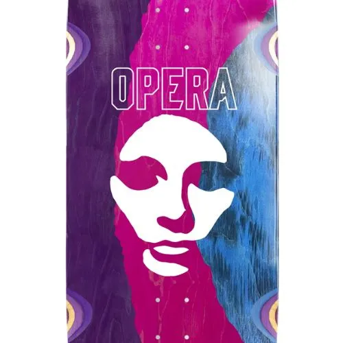 Opera Triple Torn Mask Purple Pink Blue 12.0 Skateboard Deck