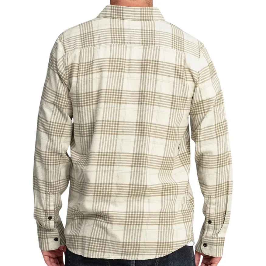 Volcom Caden Plaid Dirty White Long Sleeve Shirt