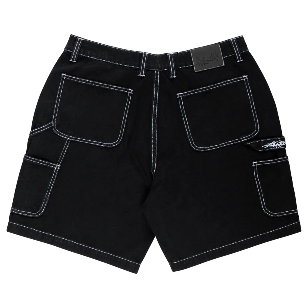 Welcome Skateboards Brace Baggy Canvas Carpenter Black Shorts