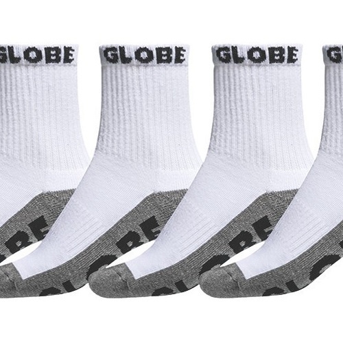 Globe Crew White Grey 5 Pairs Youth Socks