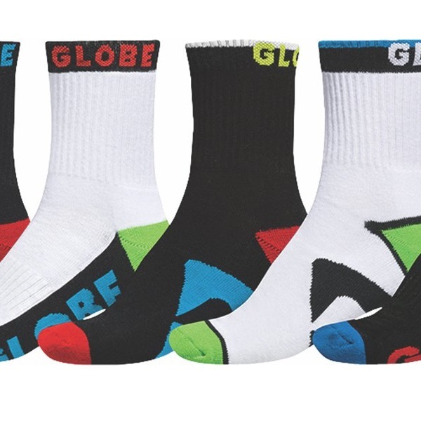 Globe Destroyer Crew 5 Pairs Assorted Youth Socks