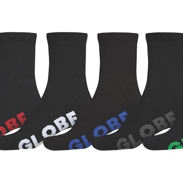 Globe Stealth Crew Black 5 Pairs Mens Socks