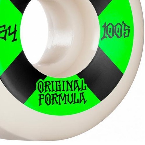 Bones 100's White Green V5 54mm Skateboard Wheels