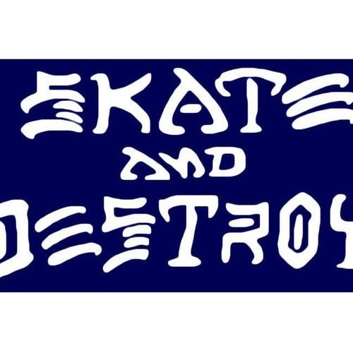 Thrasher Skate & Destroy Blue Medium Sticker