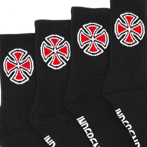Independent Og Cross 4 Pack Black Socks