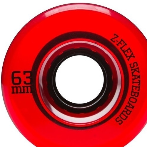 Z-Flex Z-Smooth V2 Red Trans 83A 63mm Skateboard Wheels