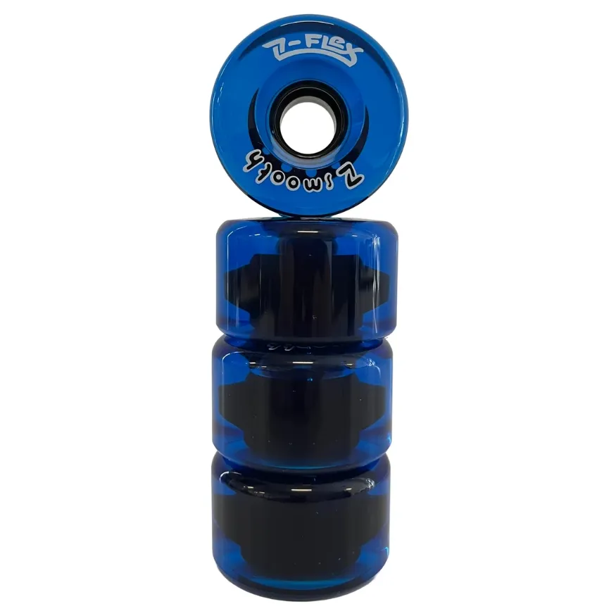 Z-Flex Z-Smooth V2 Blue Trans 83A 63mm Skateboard Wheels