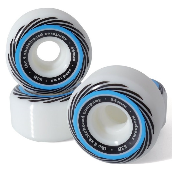 The 4 Sweepers Blue 101A 54mm Skateboard Wheels