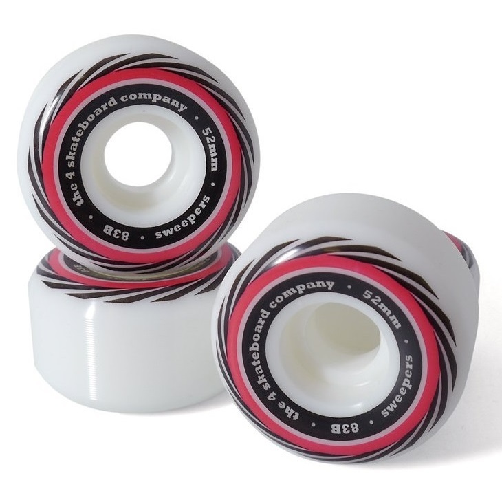 The 4 Sweepers Red 101A 52mm Skateboard Wheels