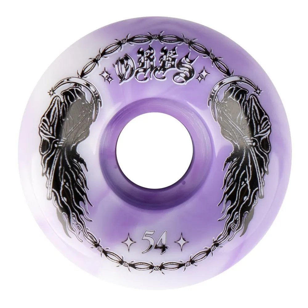 Welcome Orbs Specters Swirls Purple White 99A 54mm Skateboard Wheels