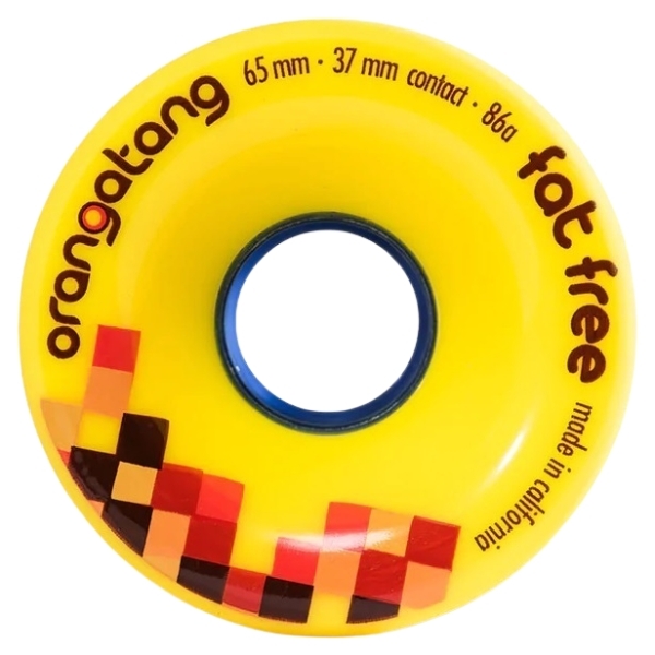 Orangatang Fat Free Yellow 86A 65mm Longboard Skateboard Wheels
