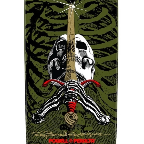 Powell Peralta Flight Skull and Sword Shape 192 9.265 Skateboard Deck