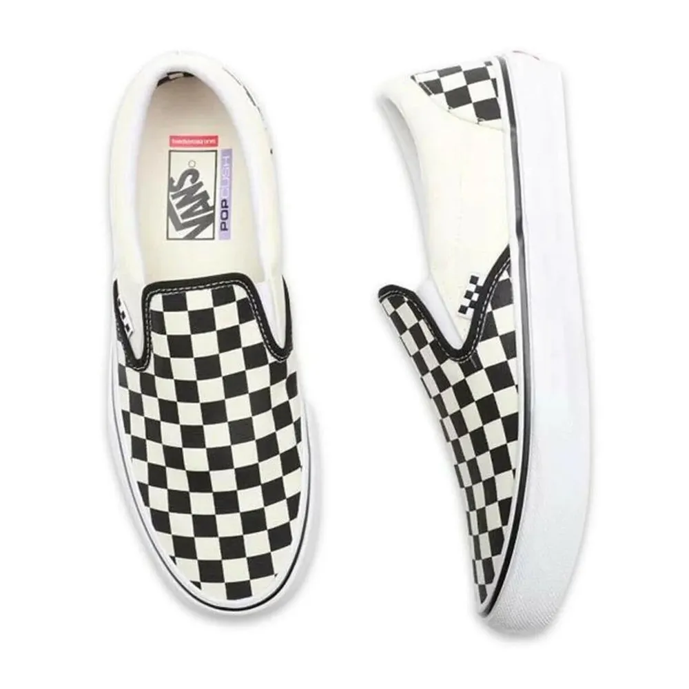 Vans Skate Slip On Checkerboard Black Off White Shoes