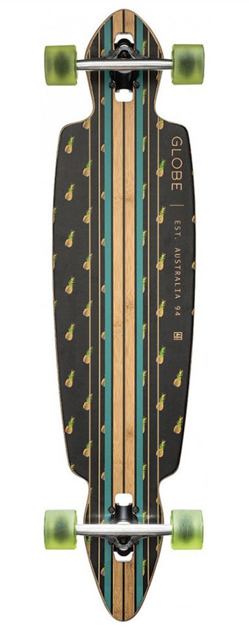 Globe Longboard Skateboard Complete Pinner Drop Through Bamboo Pineapple