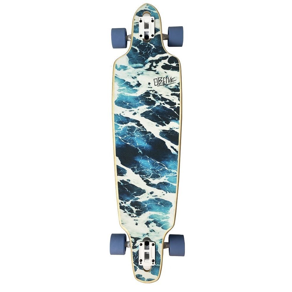 Obfive White Wash Drop Through 38 Longboard Skateboard