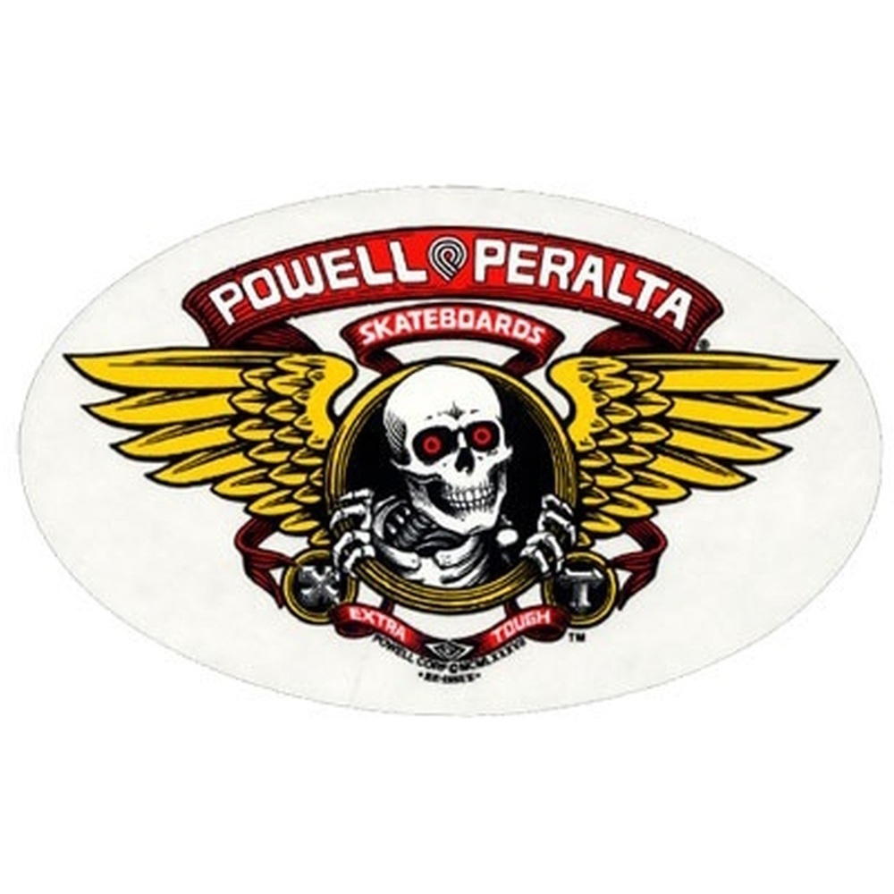 Powell Winged Ripper Skateboard Sticker [Colour: White Blue]