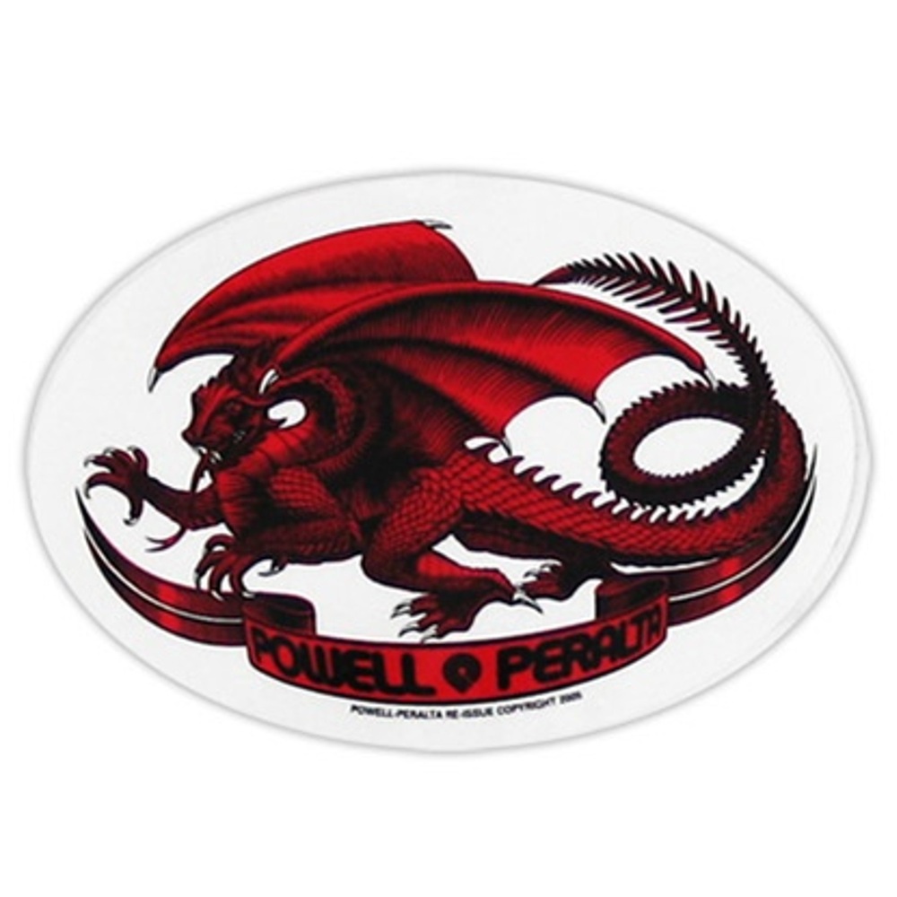 Powell Peralta Oval Dragon Skateboard Sticker [Colour: Red]
