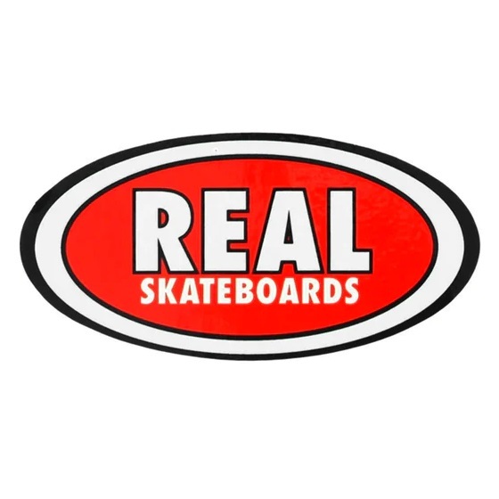 Real Oval Classic Medium Skateboard Sticker [Colour: Green]