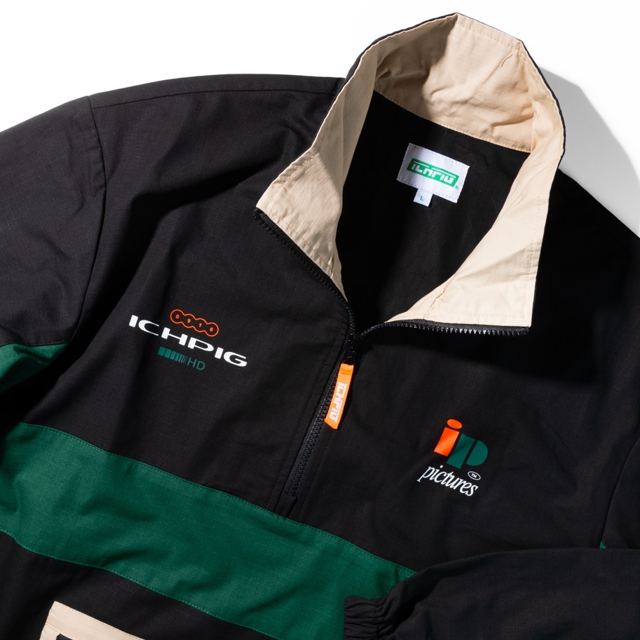 Ichpig Rip Stop 1/2 Zip Jungle Sunset Windbreaker Jacket [Size: S]