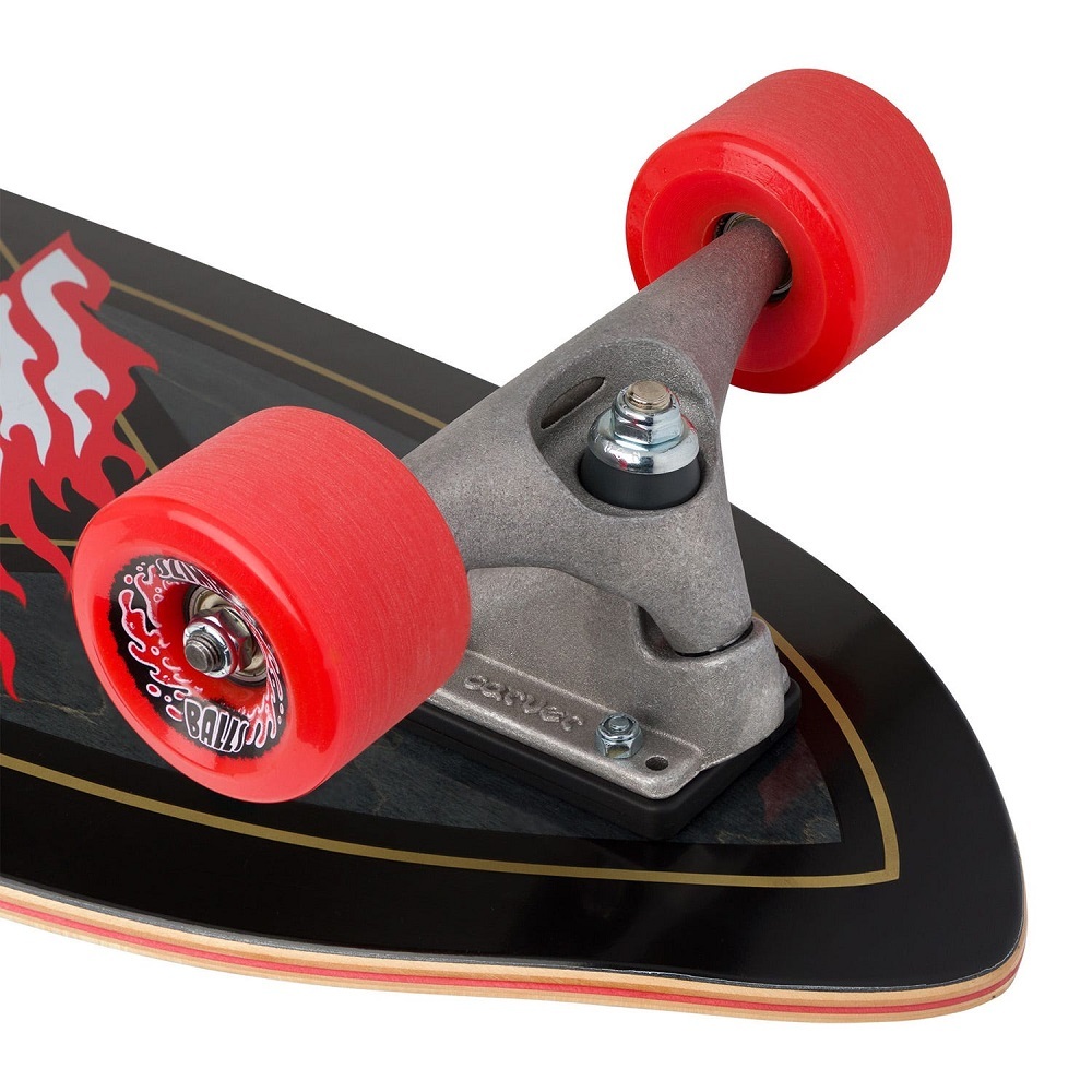 Santa Cruz X Carver Flamed Not A Dot Cut Back 29 Surfskate Skateboard