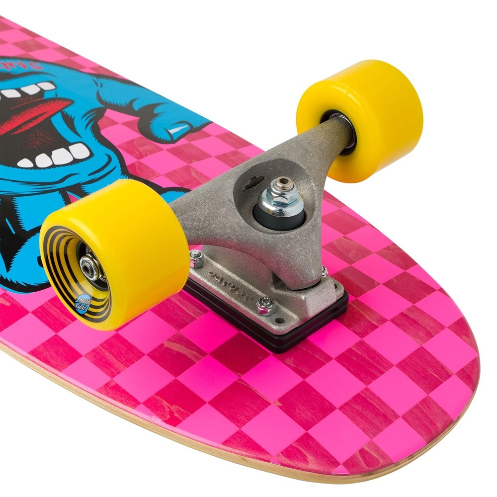 Santa Cruz X Carver Screaming Hand Checker Pink 30 Surfskate Skateboard