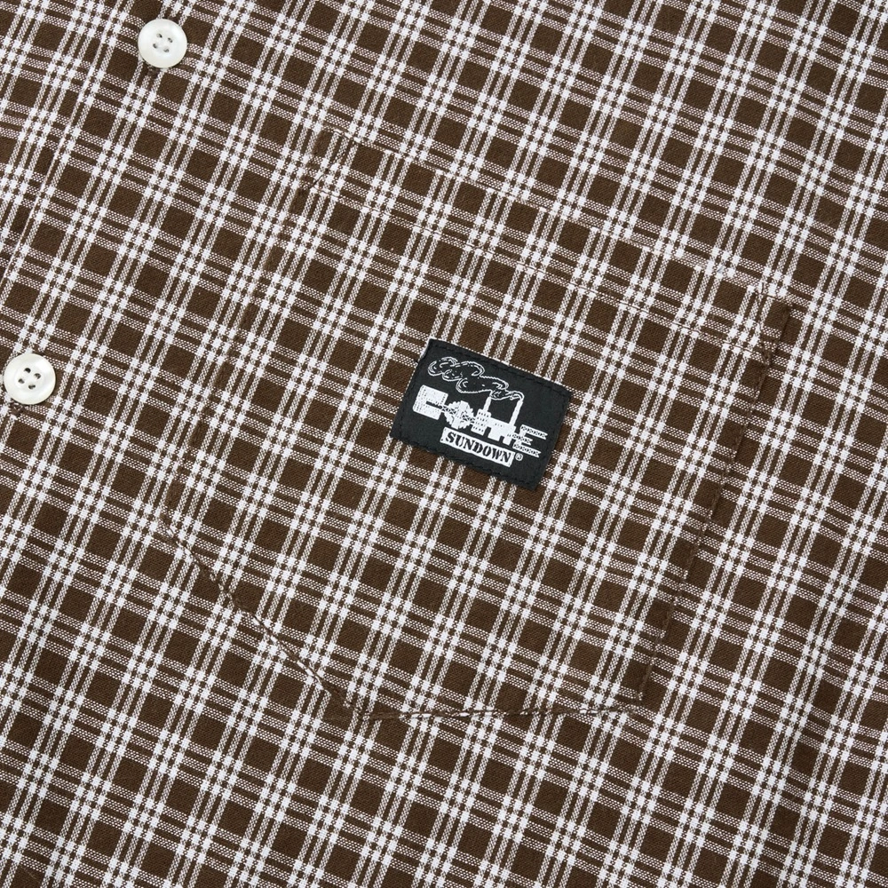 Come Sundown Stacks Brown White Button Up Shirt [Size: M]