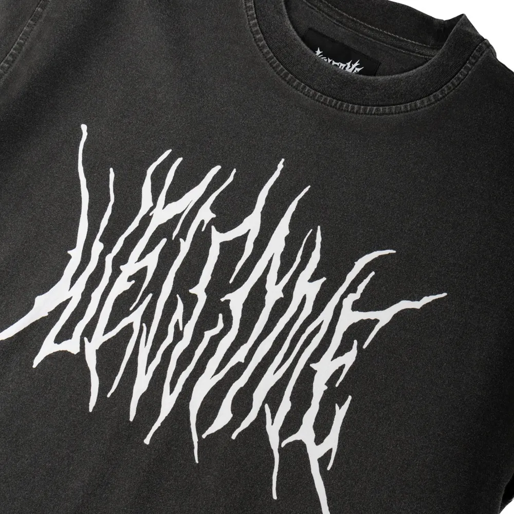 Welcome Skateboards Screen Overprint Knit Black White T-Shirt [Size: XL]