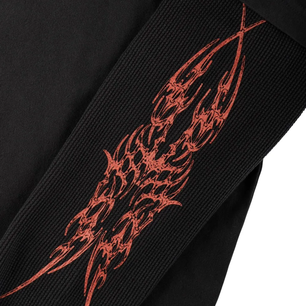 Welcome Skateboards Caste Layered Knit Black Red Long Sleeve Shirt [Size: M]